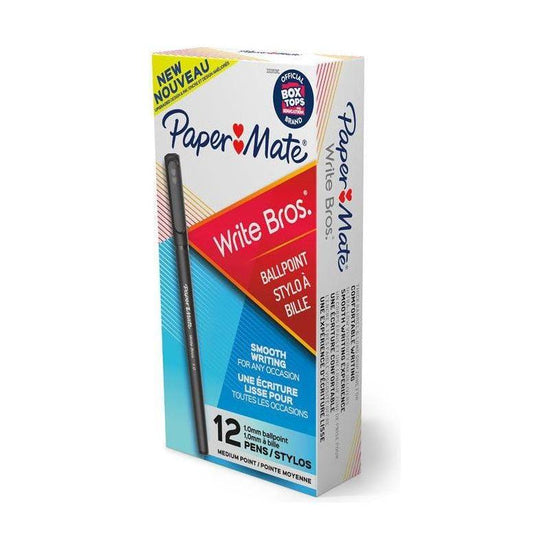 PAPER MATE WriteBros 1.0mm Ball Pen Blu Box of 12