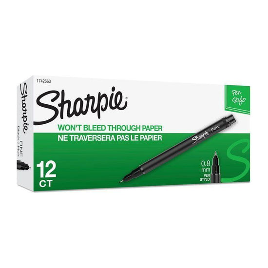 SHARPIE Fineliner Pen Black Box of 12