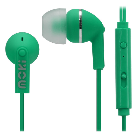 MOKI Noise Isolation + Mic Earbuds - Green