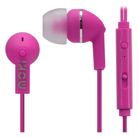 MOKI Noise Isolation + Mic Earbuds - Pink