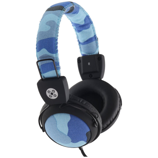 MOKI Camo In-line Mic Blue Headphones