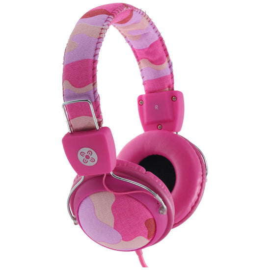 MOKI Camo In-line Mic Pink Headphones