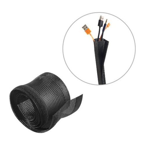 BRATECK Flexible Cable Wrap Sleeve with Hook and Loop Fastener 85mm/3.3&