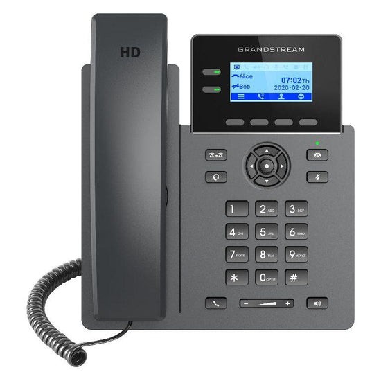 GRANDSTREAM GRP2602P 2 Line IP Phone, 4 SIP Accounts, 132x48 Backlit Screen, HD Audio, Powerable Via POE