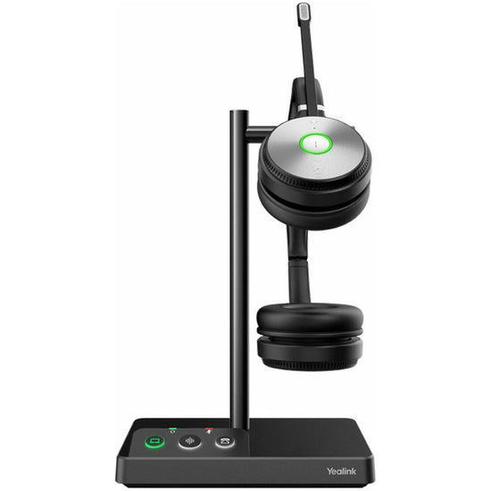 YEALINK WH62 Dual UC TEAMS DECT Wirelss Headset, Busylight On Headset, Leather Ear Cushions