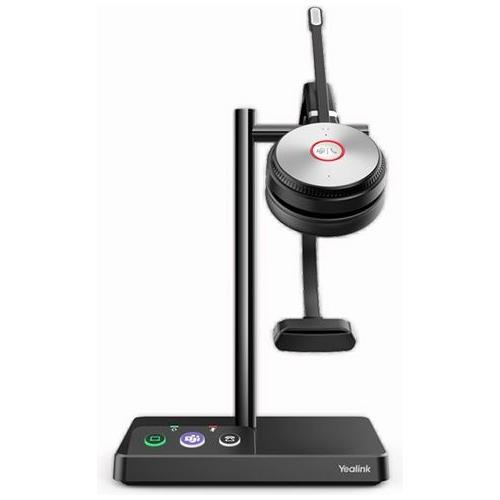 YEALINK WH62 Mono UC TEAMS DECT Wirelss Headset, Busylight On Headset, Leather Ear Cushions