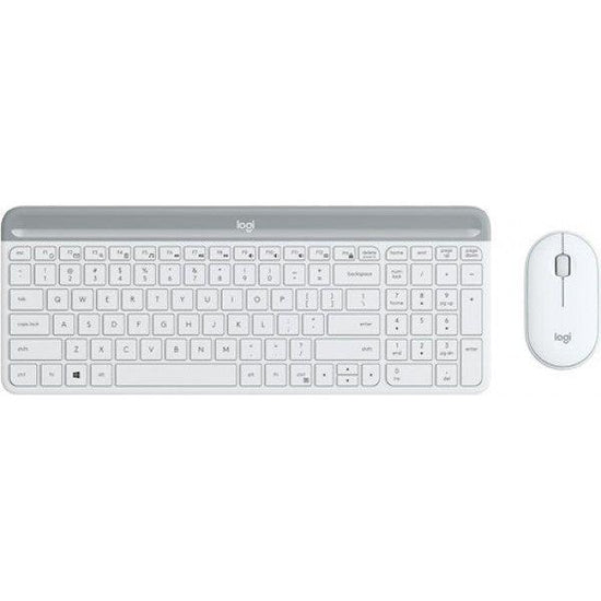 LOGITECH MK470 Slim Wireless Keyboard Mouse Combo Nano Receiver 1 Yr (L) --White