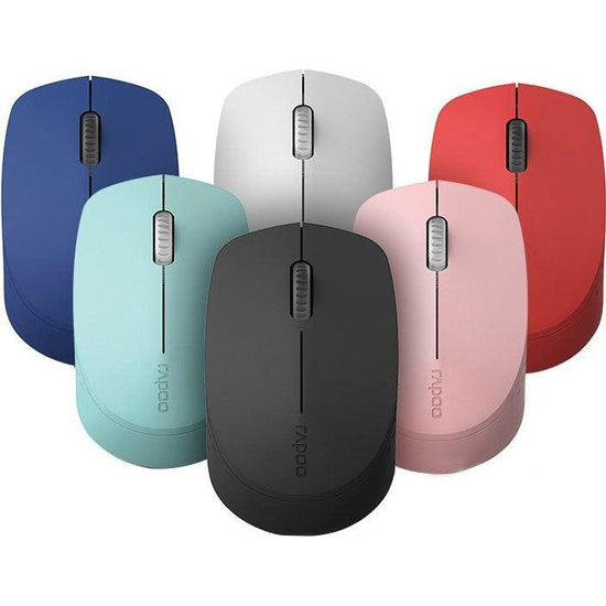 RAPOO M100 2.4GHz & Bluetooth 3 / 4 Quiet Click Wireless Mouse Blue - 1300dpi Connects up to 3 Devices, Up to 9 months Battery Life