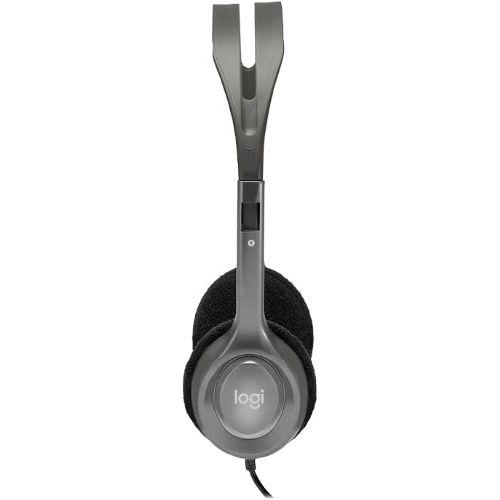 LOGITECH H110 Stereo Headset Over-the-head Headphone 3.5mm Versatile Adjustable Microphone for PC Mac LS