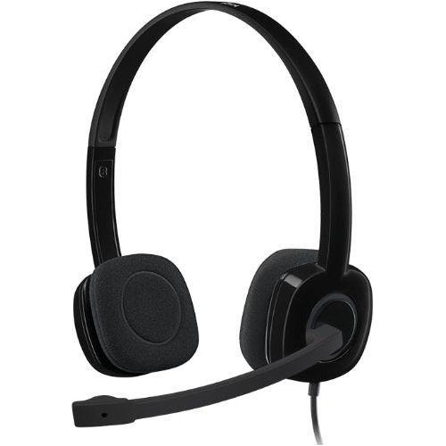 Logitech H151 Stereo Headset Light Weight Adjustable Headphone with Microphone 3.5mm jack In-line audio controls Noise-cancelling