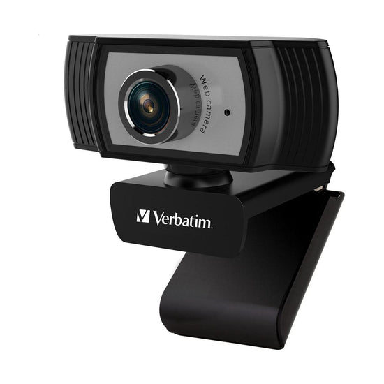 VERBATIM 1080p Full HD Webcam - Black/Silver FHD 1920x1080, 2.0 Mega Pixels, Compatible with Windows XP,7 8, 10, Android V5, MacOS 10.6 or Above