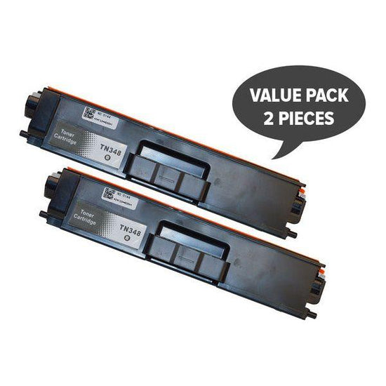 TN-348 Black Super High Yield Generic Toner (Set of 2)