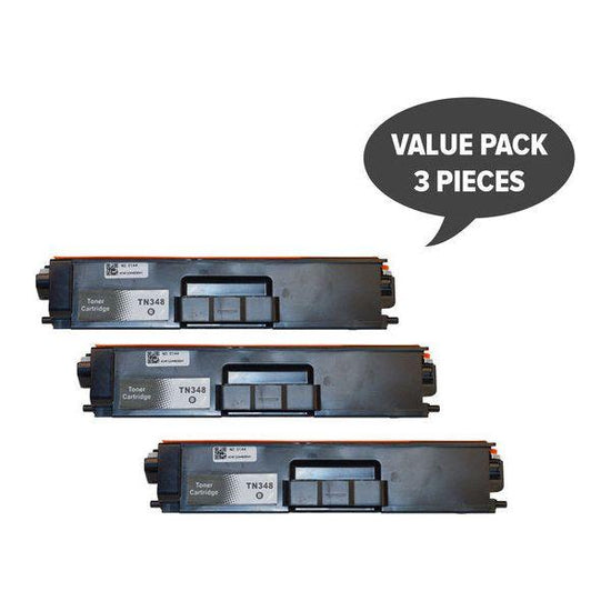TN-348 Black Super High Yield Generic Toner (Set of 3)