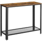 Console Table Metal Frame Rustic Brown