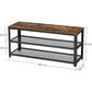 Shoe Rack with 2 Shelves 100 x 30 x 45 cm Rustic Brown and Black