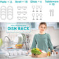 2 Tier Dish Rack with Drain Board for Kitchen Counter and Plated Chrome Dish Dryer Silver 42 x 25,5 x 38 cm