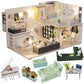 Dollhouse Miniature with Furniture Kit Plus Dust Proof and Music Movement - Happy time (1:24 Scale Creative Room Idea)