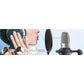 Microphone Radio Broadcasting Stand with 3/8"to 5/8" Screw Adapter and Windscreen Pop Filter