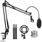 Microphone Radio Broadcasting Stand with 3/8"to 5/8" Screw Adapter and Windscreen Pop Filter