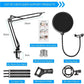 Microphone Radio Broadcasting Stand with 3/8"to 5/8" Screw Adapter and Windscreen Pop Filter