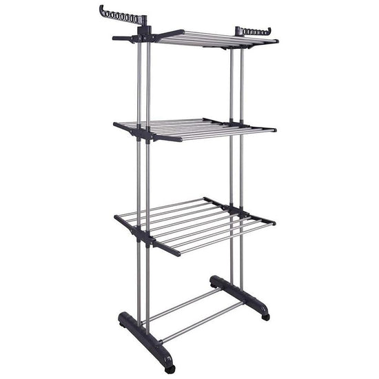3 Tier Foldable Clothes Drying Rack for Laundry Dryer with Hanger Stand Rail Indoor