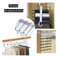 2 Pack Adjustable Multi-Layer 5 in 1 Pants Hanger for Wardrobe and Home Storage (White)