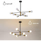 Sputnik Chandelier Modern Industrial, 8-Light , Black & Gold