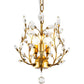 Crystal Chandelier Vintage, 3 Lights, Gold