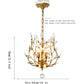 Crystal Chandelier Vintage, 3 Lights, Gold