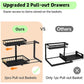 2-Tier Kitchen Under Sink Organiser Storage with Height Adjustable, Unique Slide Rail & Suction Cups for Storage