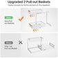 2-Tier Kitchen Under Sink Organiser Storage with Height Adjustable, Unique Slide Rail & Suction Cups for Storage