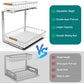 2-Tier Kitchen Under Sink Organiser Storage with Height Adjustable, Unique Slide Rail & Suction Cups for Storage