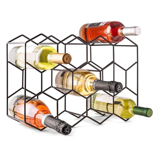 14 Bottle Freestanding Modern Metal Countertop Wine Rack Countertop