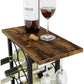 Wine Rack Countertop Wooden & Metal Holder for 6 Bottles & 2 Glasses