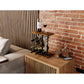 Wine Rack Countertop Wooden & Metal Holder for 6 Bottles & 2 Glasses