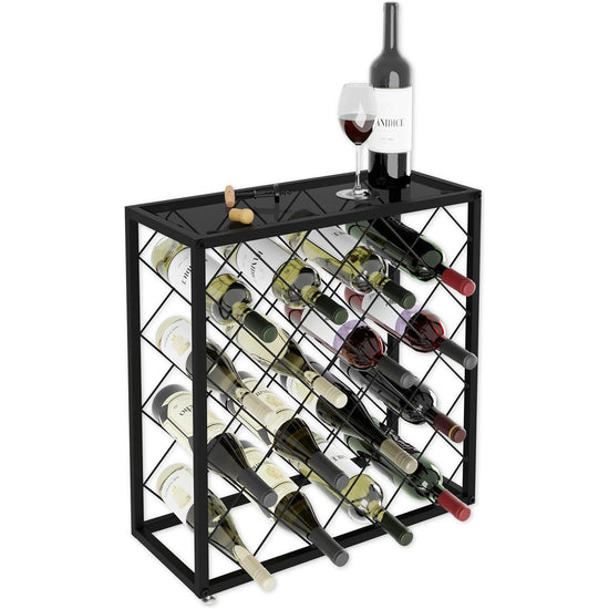 Freestanding Metal Wine Rack for 25 Bottles