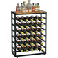 6-Tier Freestanding Wine Rack for 30 Bottles with Wood Countertop and Sturdy Metal Frame