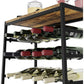 6-Tier Freestanding Wine Rack for 30 Bottles with Wood Countertop and Sturdy Metal Frame