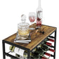 6-Tier Freestanding Wine Rack for 30 Bottles with Wood Countertop and Sturdy Metal Frame