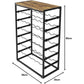 6-Tier Freestanding Wine Rack for 30 Bottles with Wood Countertop and Sturdy Metal Frame