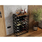 6-Tier Freestanding Wine Rack for 30 Bottles with Wood Countertop and Sturdy Metal Frame