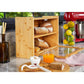 Double Layer Bamboo Bread Box for Kitchen Counter with Large Capacity and Transparent Window