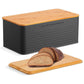 Bread Bin with Bamboo Lid used as Chopping Board for Kitchen Countertop