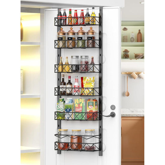 6 Tier Adjustable Baskets Over Door Pantry Organiser for Home Kitchen