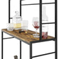 CARLA HOME Large Wine Rack for 20 Bottles with Wood Countertop and Sturdy Metal Frame