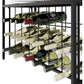 CARLA HOME Large Wine Rack for 20 Bottles with Wood Countertop and Sturdy Metal Frame