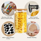 CARLA HOME 6 Pack Glass Storage Jars with Bamboo Lids for Kitchen Pantry, Pasta, Snacks, Cookies, Candy & More