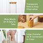 CARLA HOME 6 Pack Glass Storage Jars with Bamboo Lids for Kitchen Pantry, Pasta, Snacks, Cookies, Candy & More