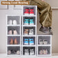 CARLA HOME 6-Tier Stackable Shoe Storage Box Organizer with Clear Door for Closet, Entryway or Cabinet