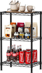 CARLA HOME 3-Tier Adjustable Metal Storage Shelves Wire Rack Organizer for Kitchen, Pantry, Bathroom or Laundry Room (45cm W x 40cm D x 103cm H)